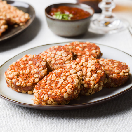 Mini burger paprika crumbs